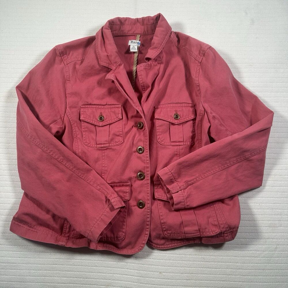 G.H. Bass & Co. Women’s XL Utility Jacket Pink Button Front Casual